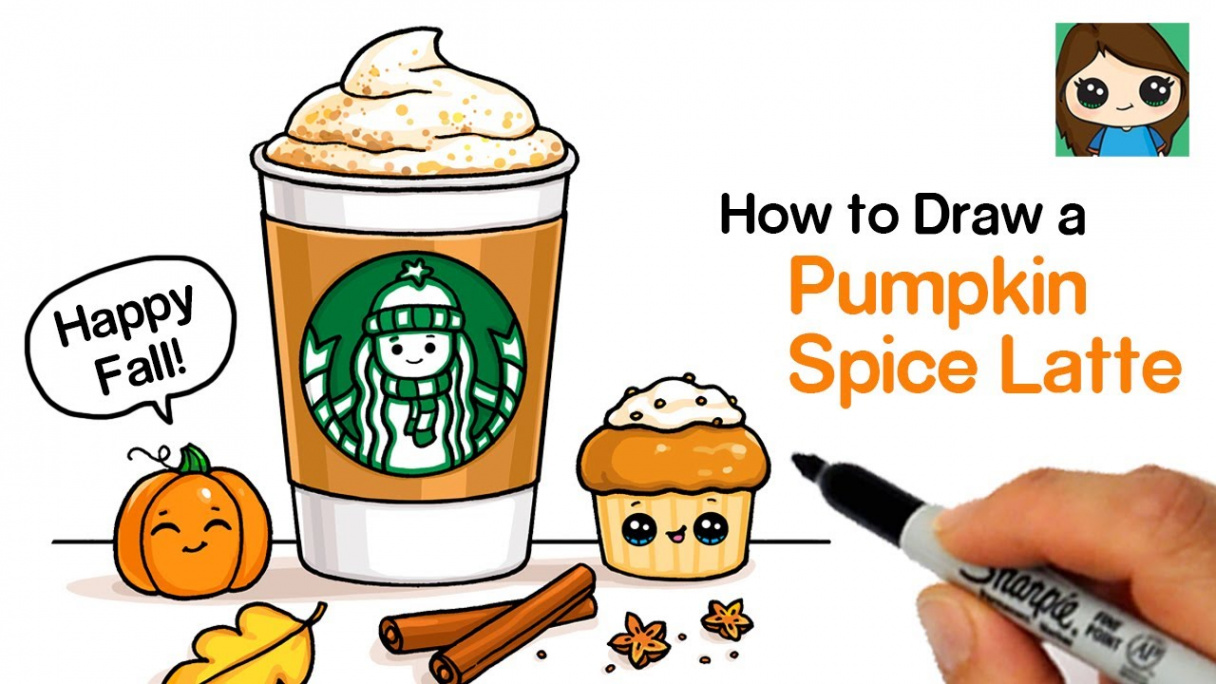 How to Draw a Starbucks Pumpkin Spice Latte 🍁