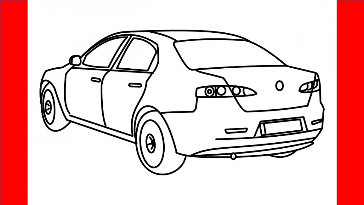 How To Draw Alfa Romeo Car Back Side View - Step By Step Drawing