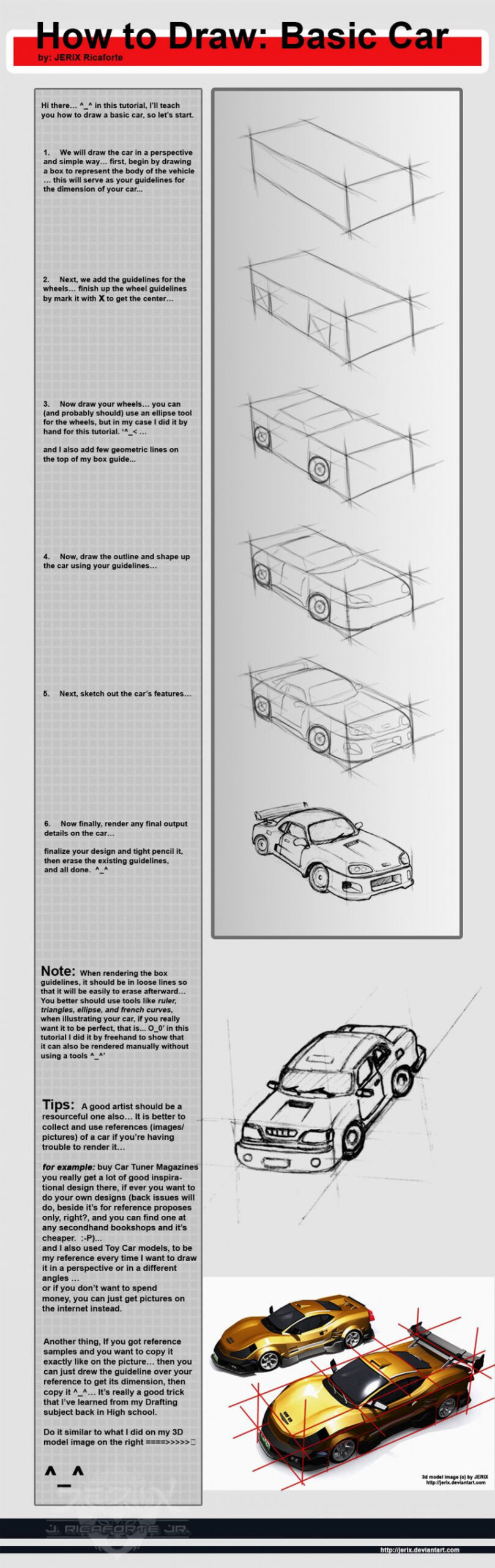 How to draw basic Car O_o by jerix on deviantART  Drawings, Car