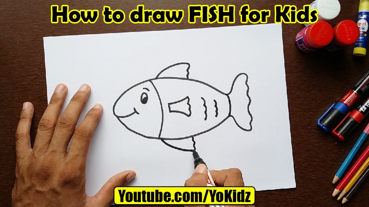 How to draw FISH for kids