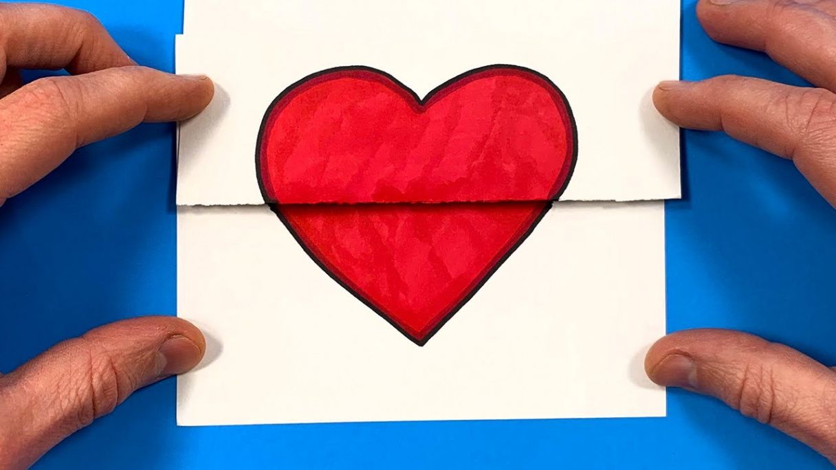 How to Draw Heart Transformation  Folding Surprise  Paper Craft