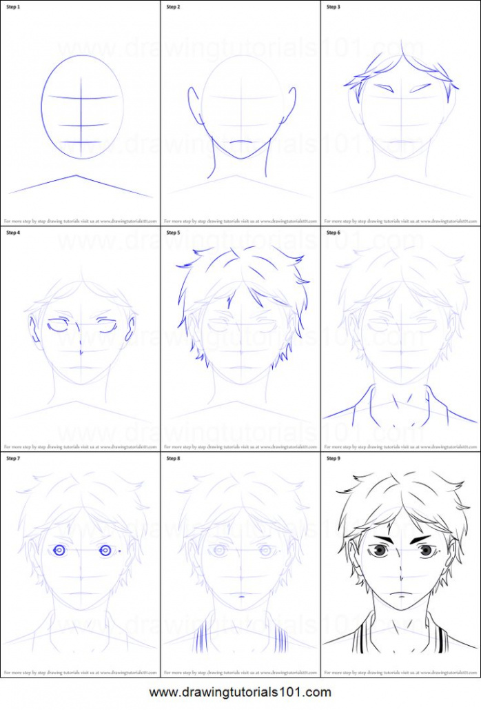 How to Draw Koushi Sugawara from Haikyuu!! printable step by step
