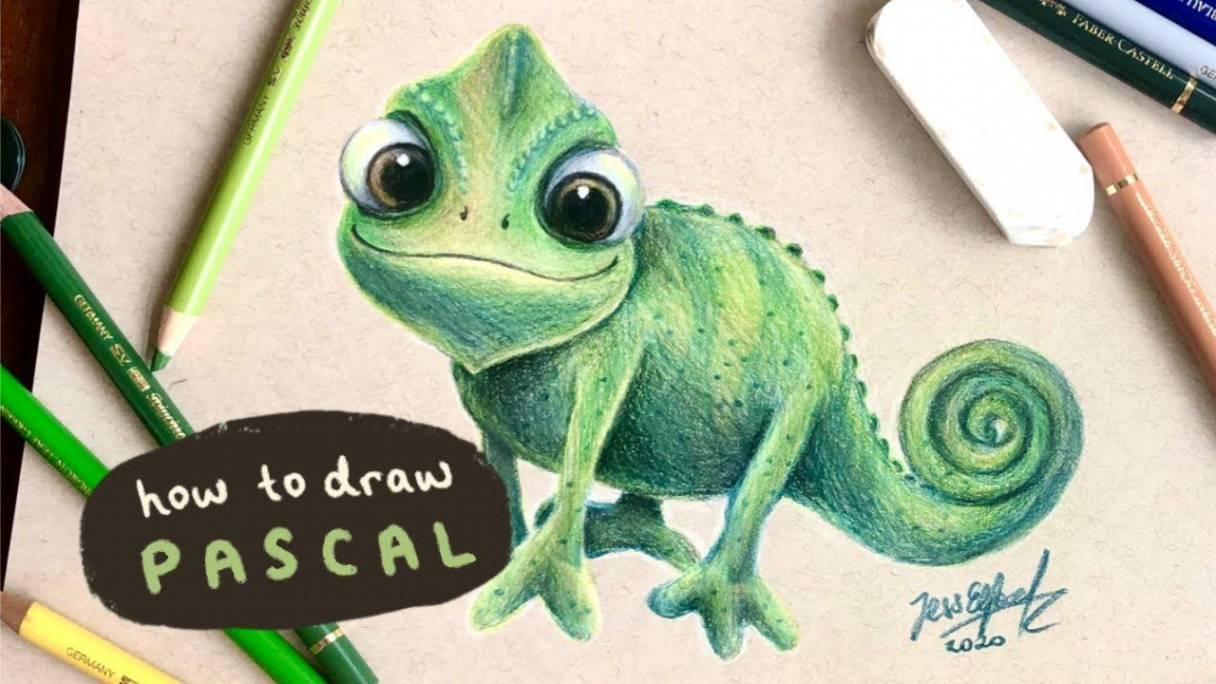 HOW TO DRAW PASCAL FROM TANGLED  with coloured pencils  Coloured