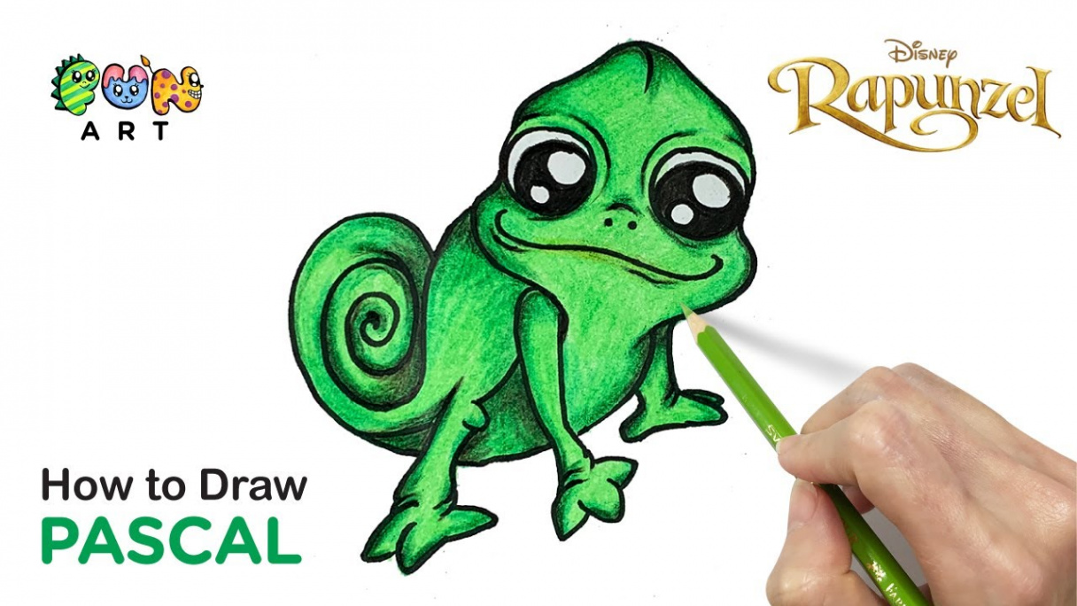 How To Draw PASCAL  RAPUNZEL  DISNEY  VERY EASY~!