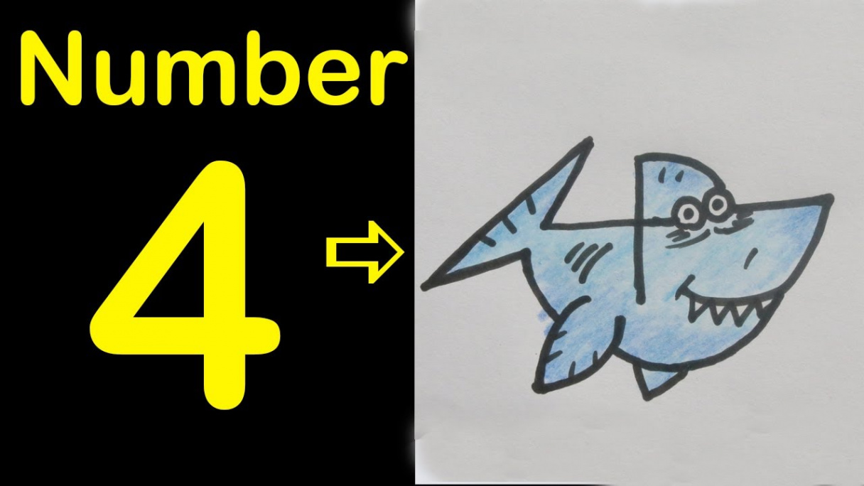 How to Draw Shark using Number   Easy Drawing for Kids using Number   Kids Drawing Easy
