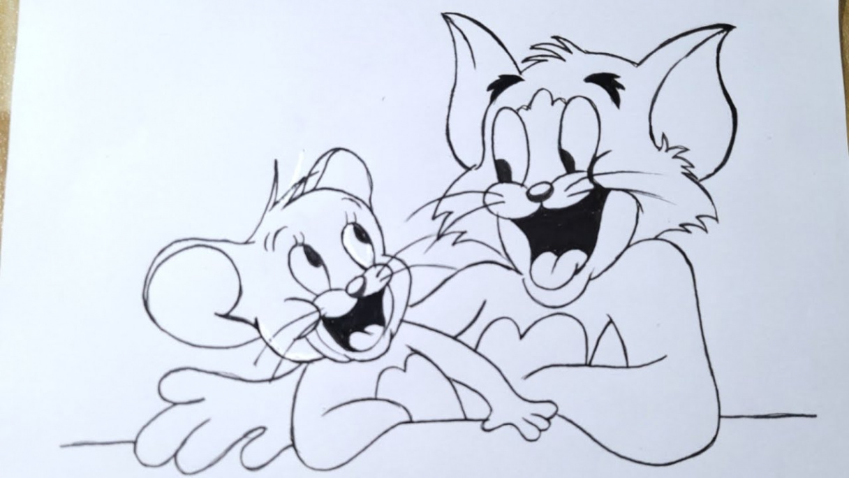 How to draw Tom and Jerry  Easy cartoon drawing for beginners