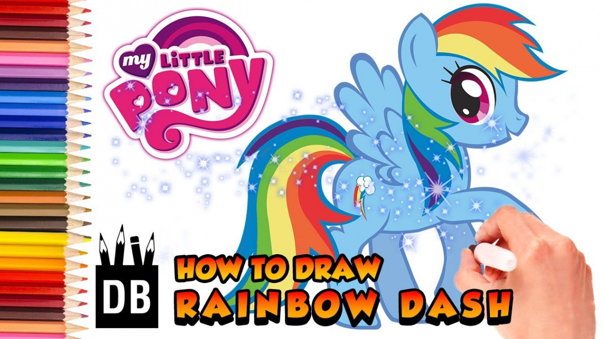 How to Draw Unicorn Rainbow Dash  My Little Pony  For Kids Easy Step By  Step