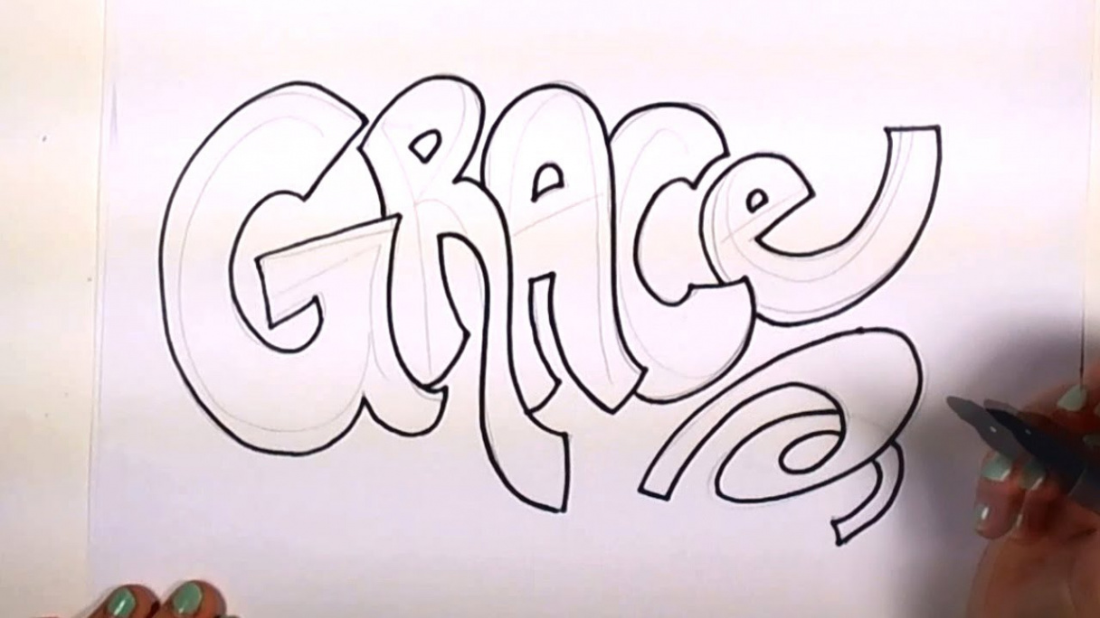 How to Draw Your Name Cool Letters - Grace in Graffiti Letters  MLT