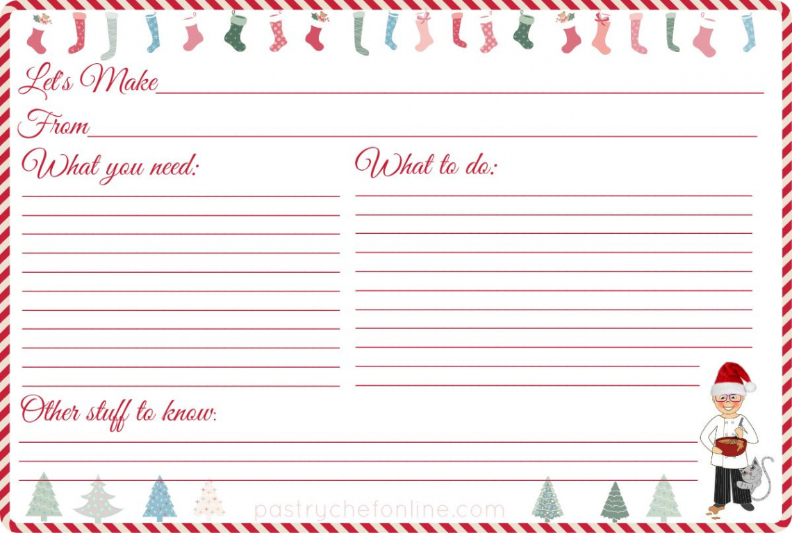 I made these free printable Christmas recipe cards for you