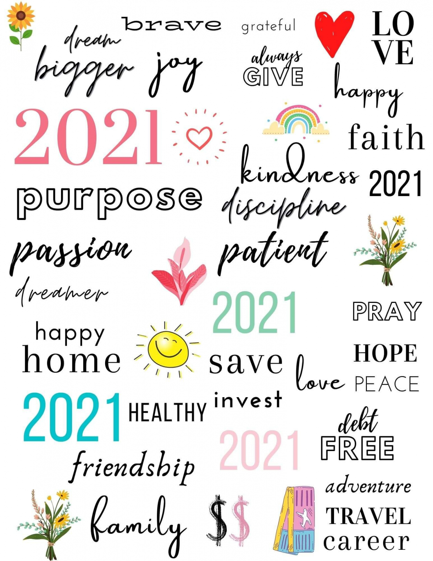 Inspiring  Vision Board Ideas - Free Printables for Your