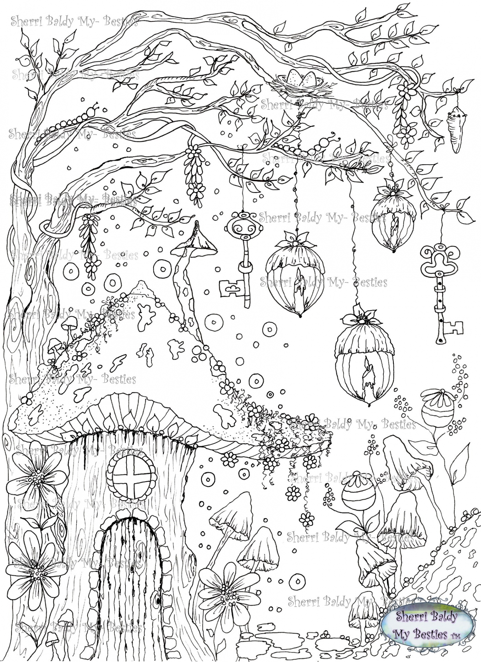 Instant Download My Besties ~ MORE THEN A Digi~ NEW COLORING BOOK PRINTABLE  PAGE that you can Print over and over again to color up! Magical Place