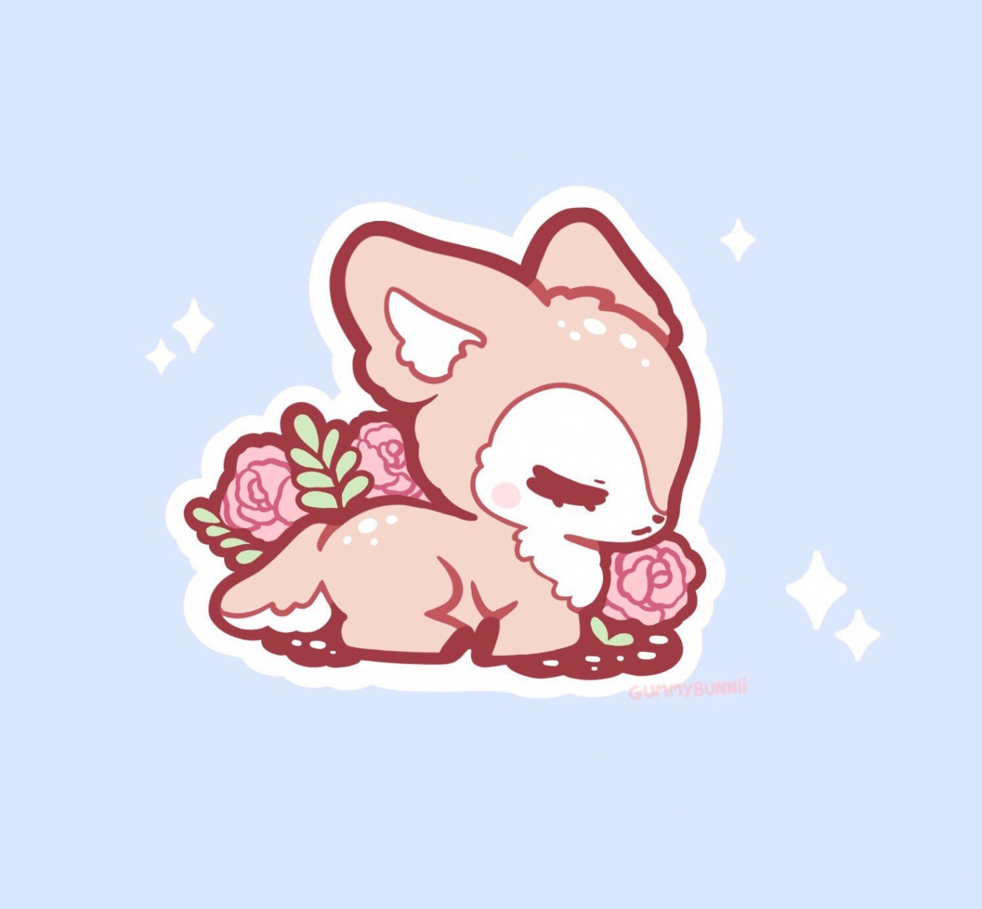 Kawaii Hirsch - Matt Vinyl Sticker - Sticker - Niedlich - Decal cut