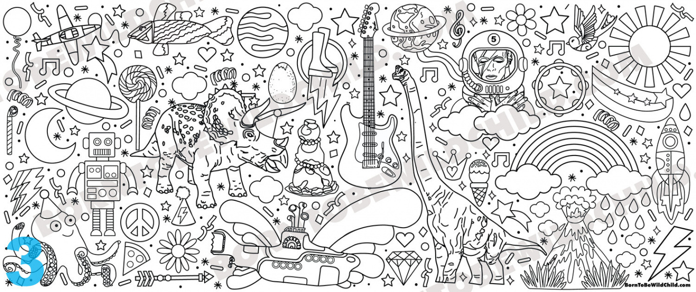 Kids Giant Colouring Mural — Born To Be Wild Child