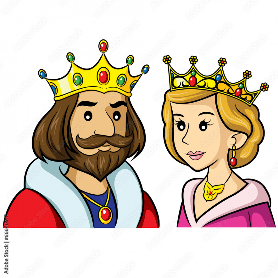 King Queen Cartoon Stock Vector  Adobe Stock