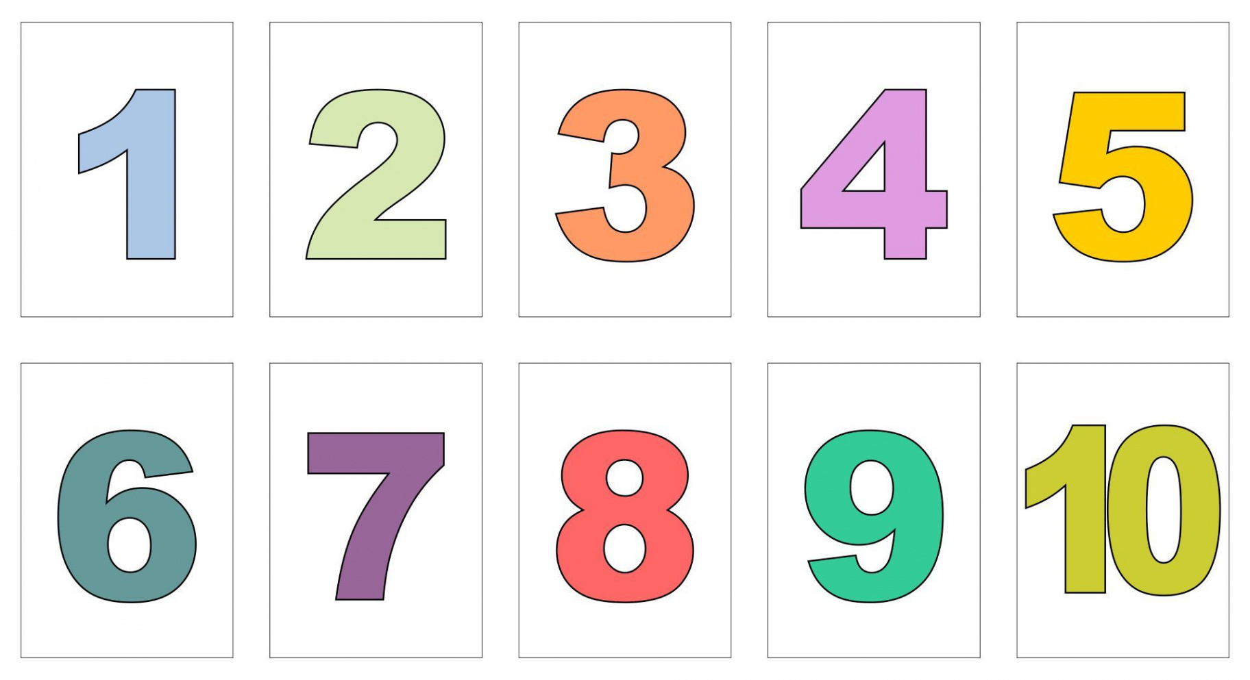 Large Printable Number Cards -0  Large printable numbers