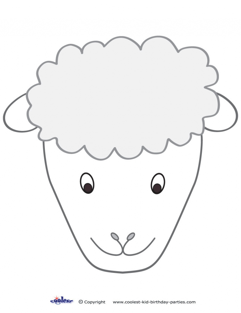 Large Printable Sheep Face Decoration - Coolest Free Printables