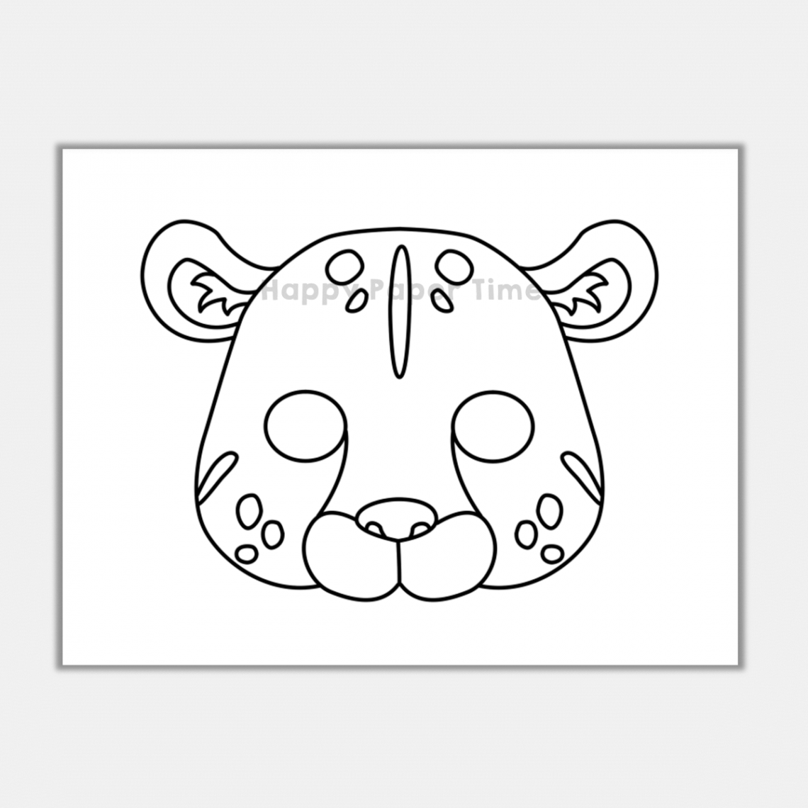 Leopard Jaguar Paper Mask Jungle Printable Animal Coloring Craft Activity