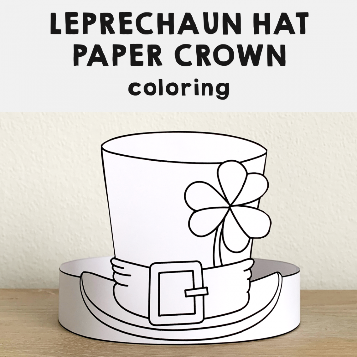 Leprechaun Paper Hat Printable Coloring St