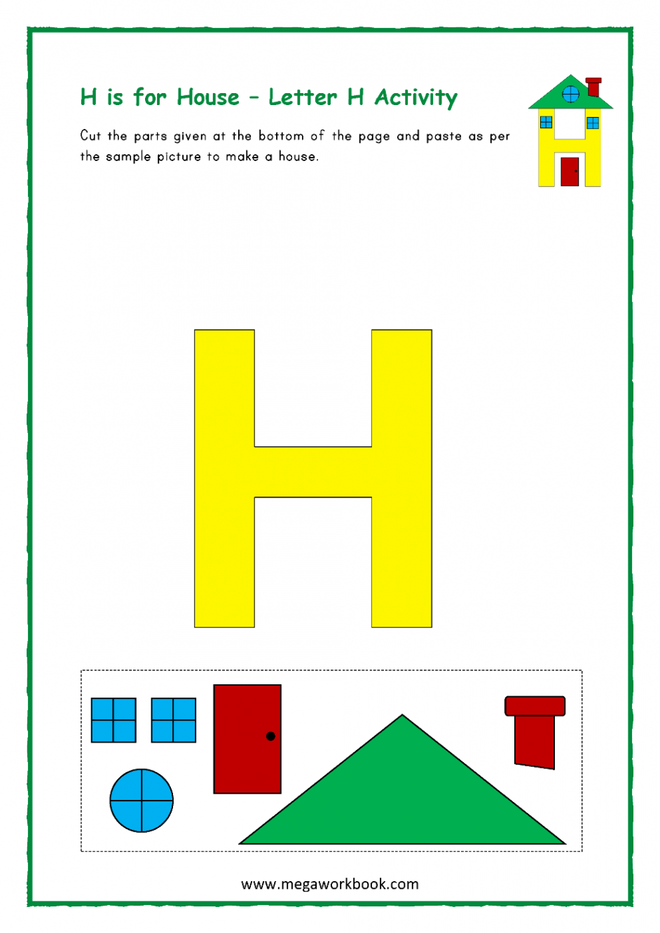 Letter H Activities - Letter H Worksheets - Letter H Crafts For