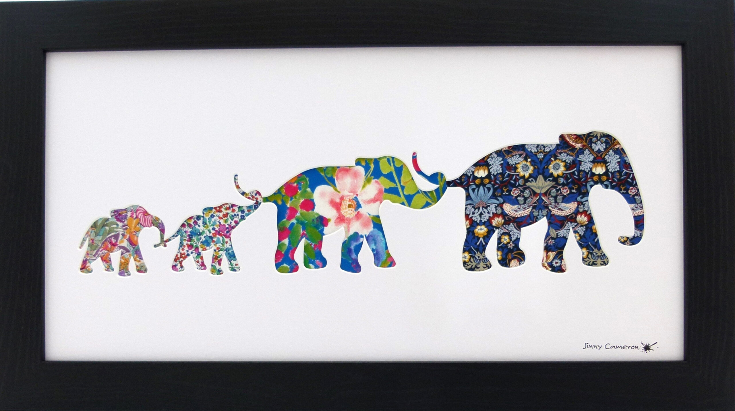 LIBERTY OF LONDON FABRIC  ELEPHANT FAMILY #AD