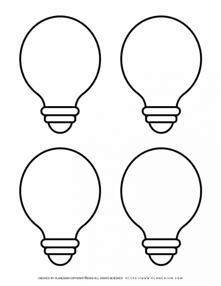 Lightbulb Outline - Four Lightbulbs  Planerium
