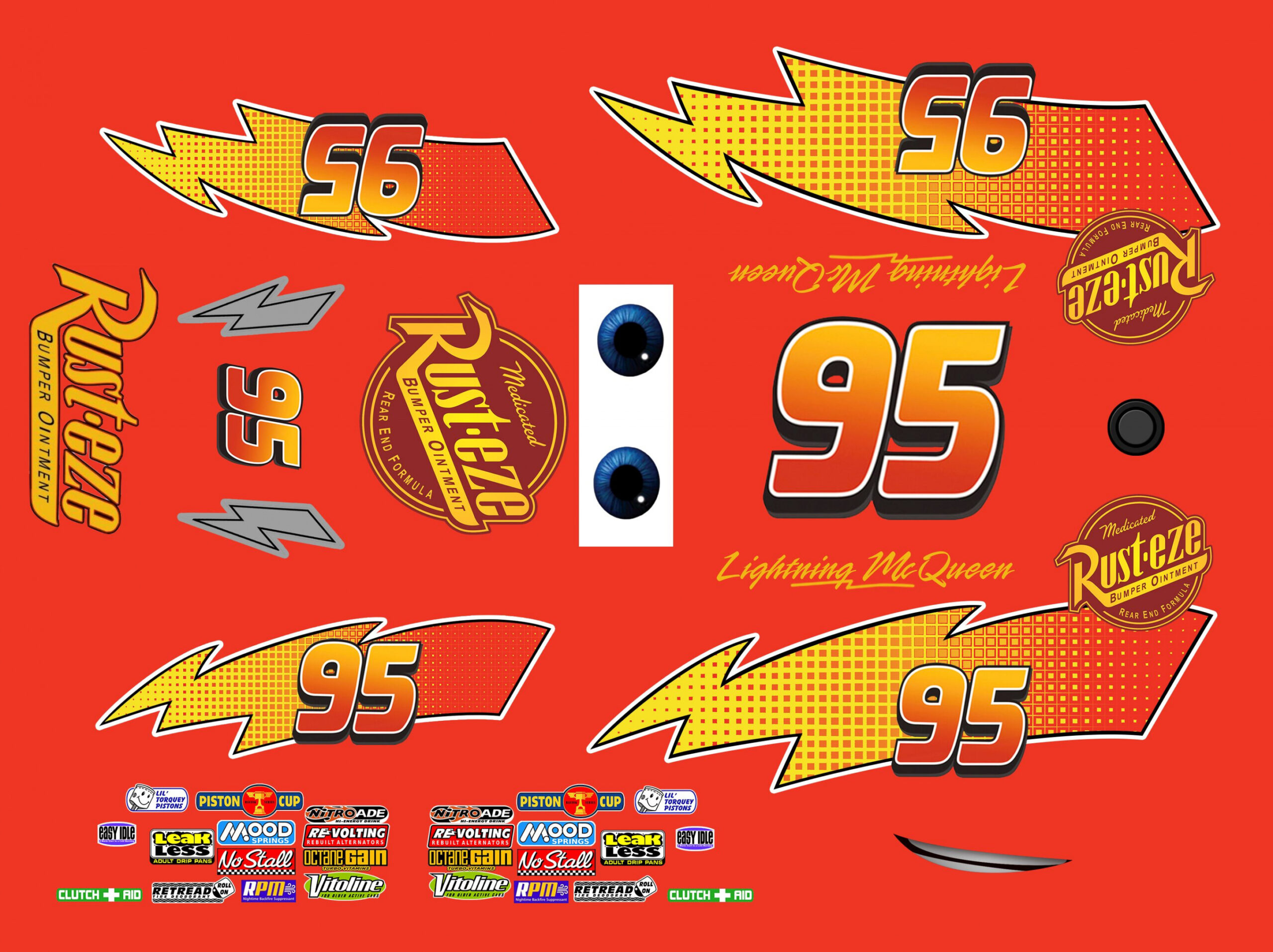 Lightning McQueen Decals  Lightning mcqueen, Lightning mcqueen