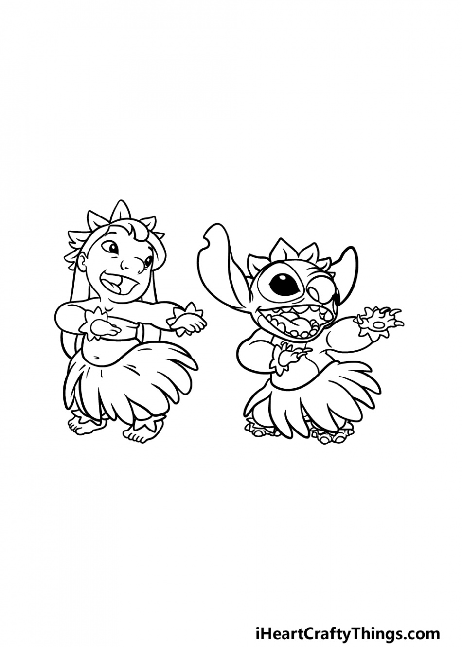 Lilo And Stitch Drawing - How To Draw Lilo And Stitch Step By Step