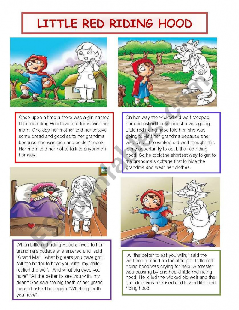 LITTLE RED RIDING HOOD - ESL worksheet by Lilianamontoya