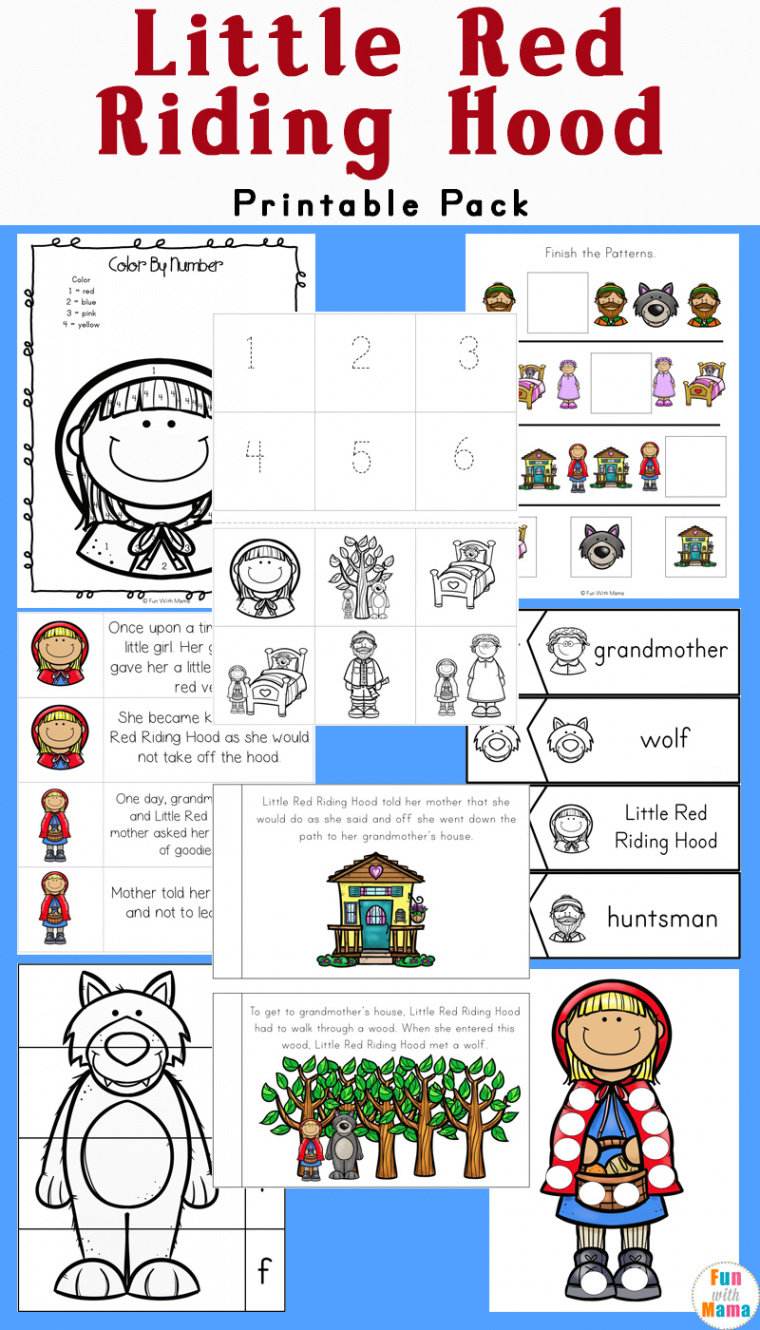 Little Red Riding Hood Printables and Activities Pack - Fun with Mama