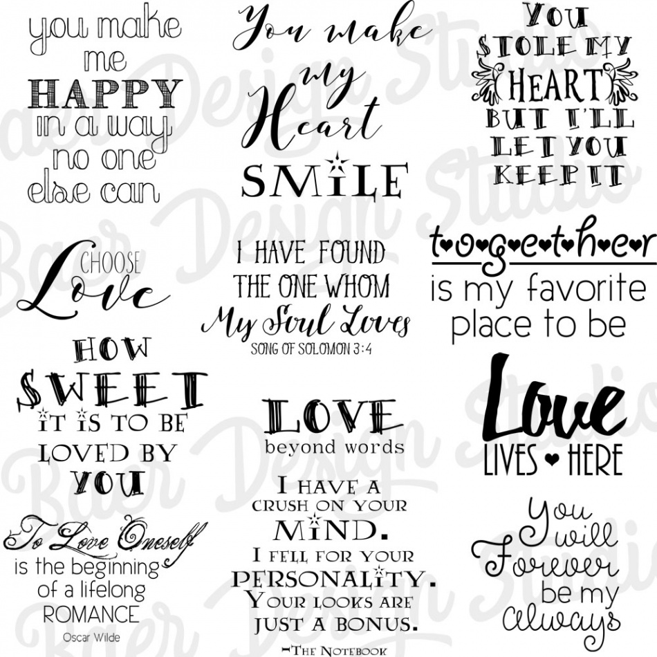 LOVE QUOTES, SCRAPBOOKING QUOTES, LOVE WORD ART, # - Baer Design Studio