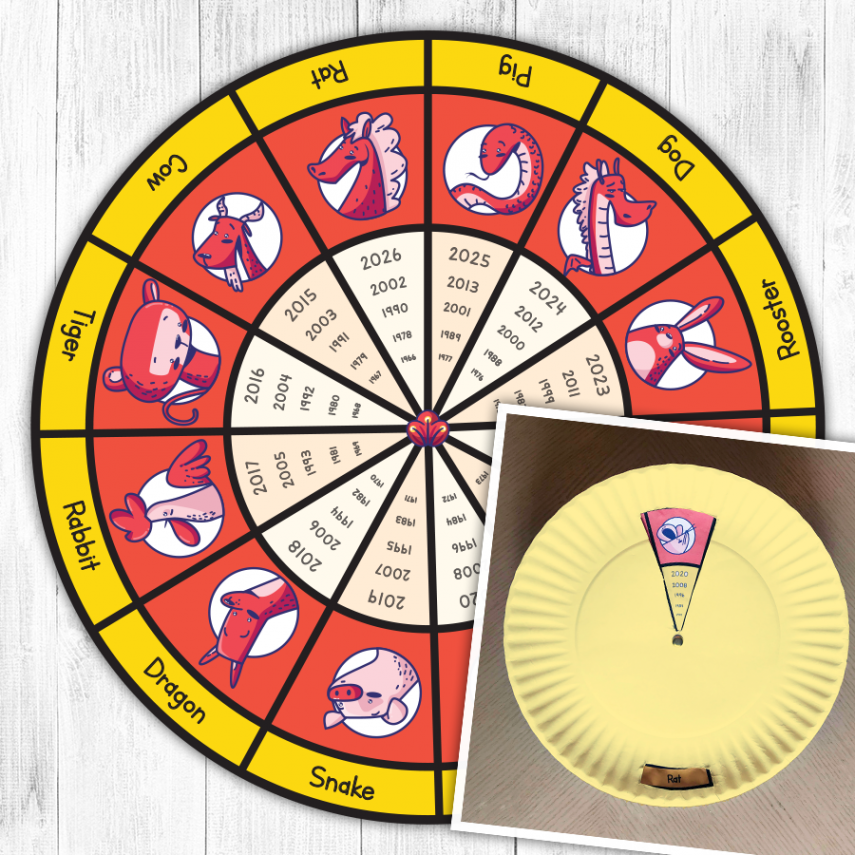 Lunar New Year Chinese Zodiac Wheel  TigerKubz