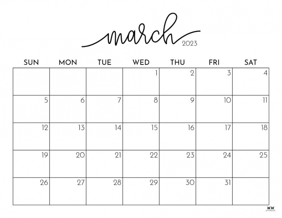 March  Calendars -  FREE Printables  Printabulls