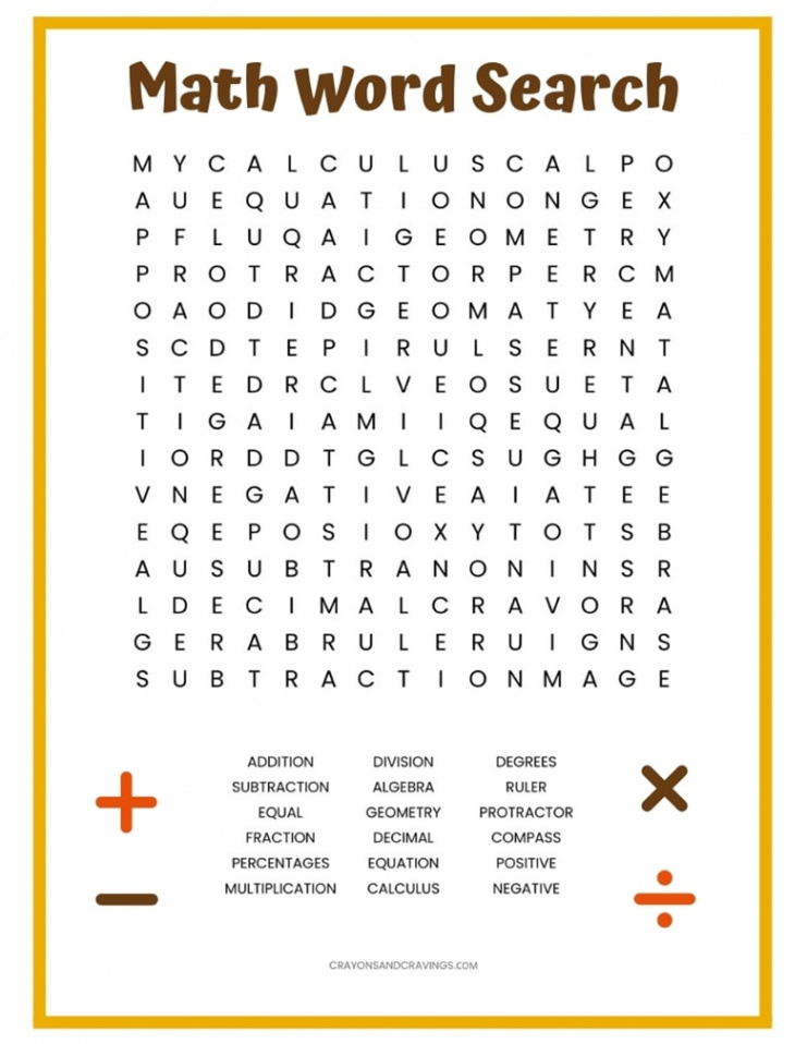 Math Word Search FREE Printable