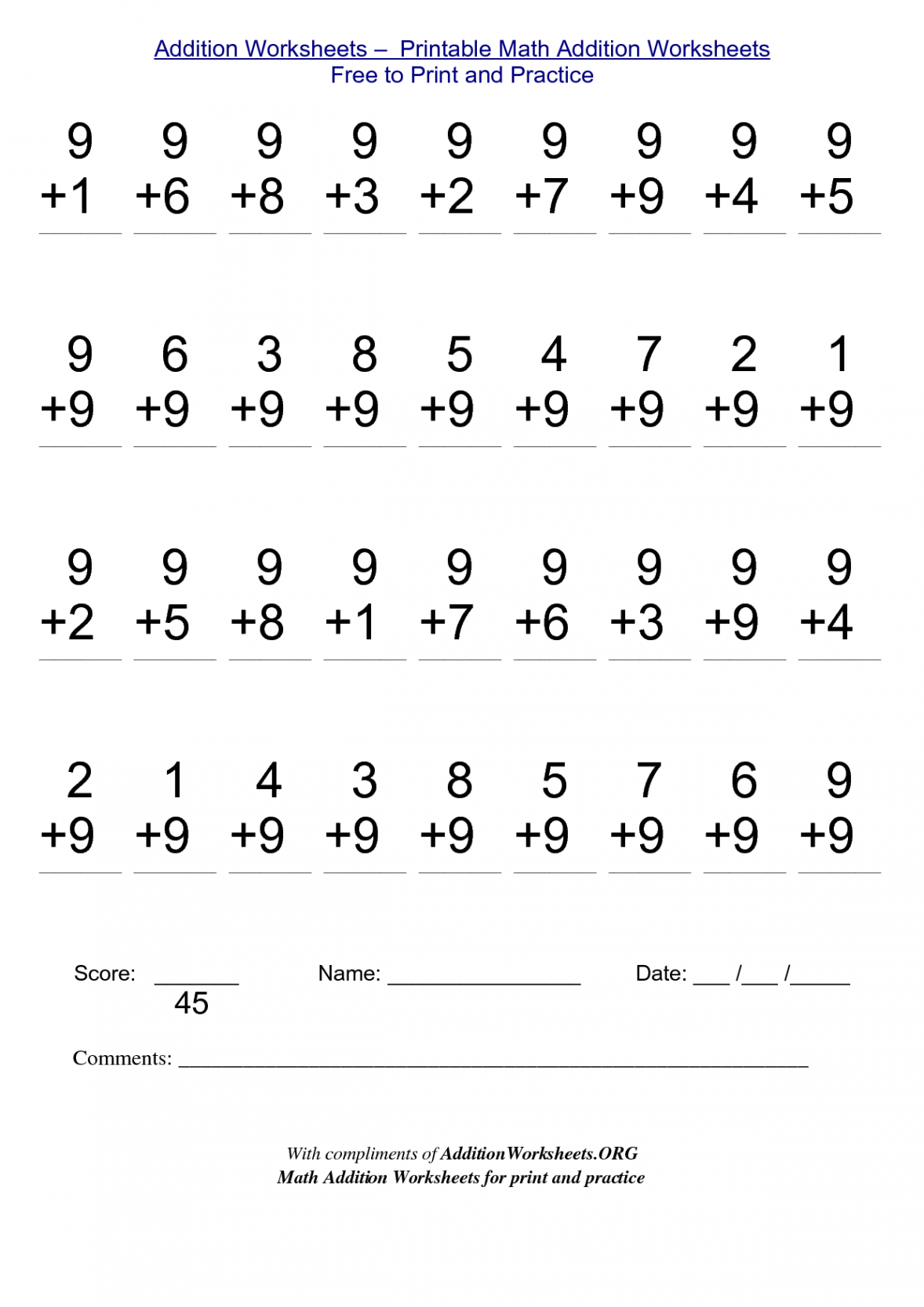 Math Worksheets for Free to Print  Math addition worksheets, st