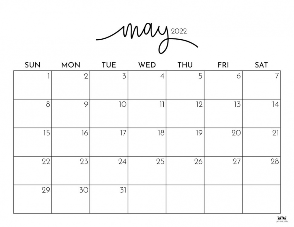 May  Calendars -  FREE Printable Calendars  Printabulls