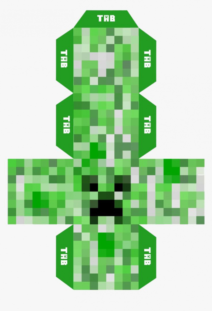 Minecraft Creeper Head Png - Minecraft Papercraft Creeper Head