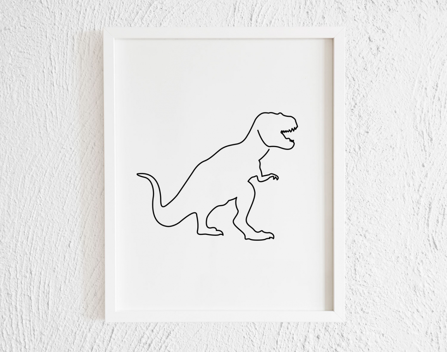Minimalist Dinosaur Doodle Print