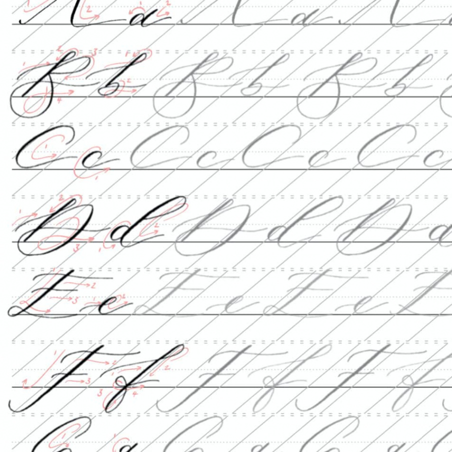 Modern Calligraphy Alphabet A Printable Worksheet - Etsy UK