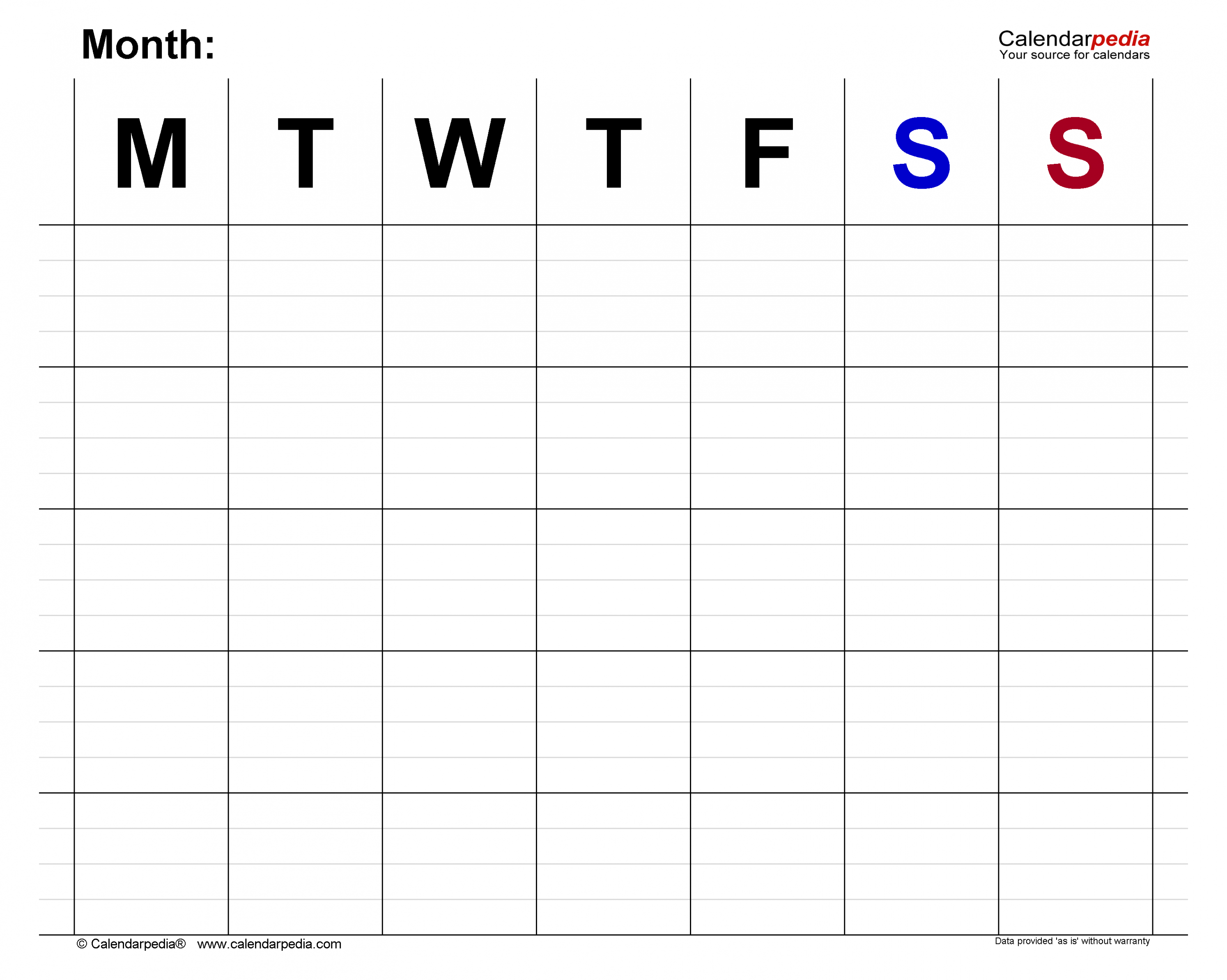 Monthly Planner Templates in PDF Format