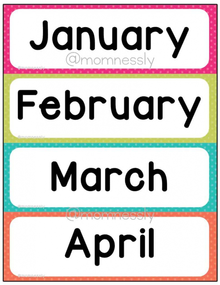 Months of the Year Free Printable - Tribobot x Mom Nessly