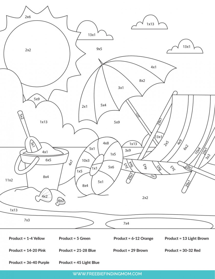 Multiplication Color By Number Worksheets