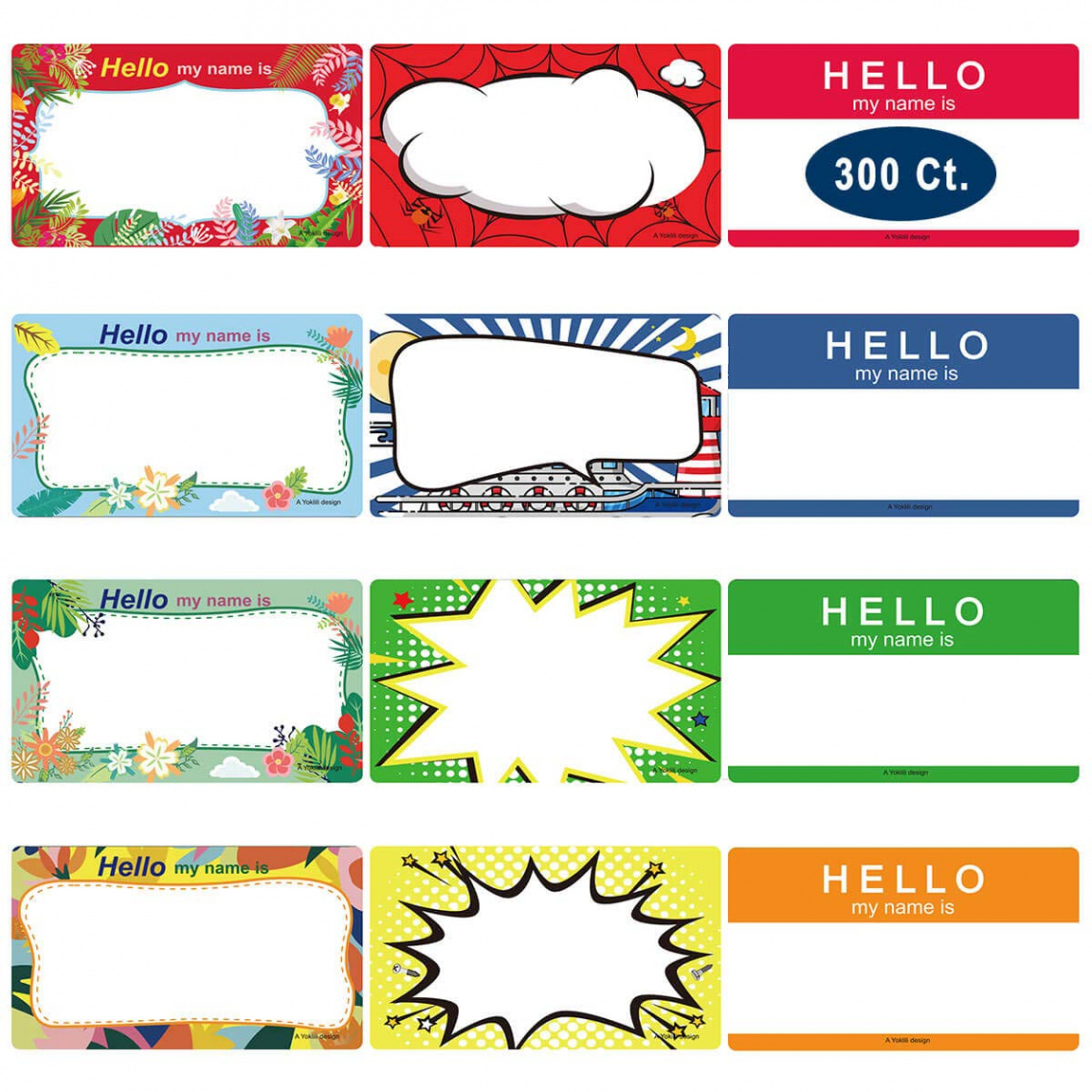 Name Tag Labels Stickers, Yoklili Printable Hello My Name is