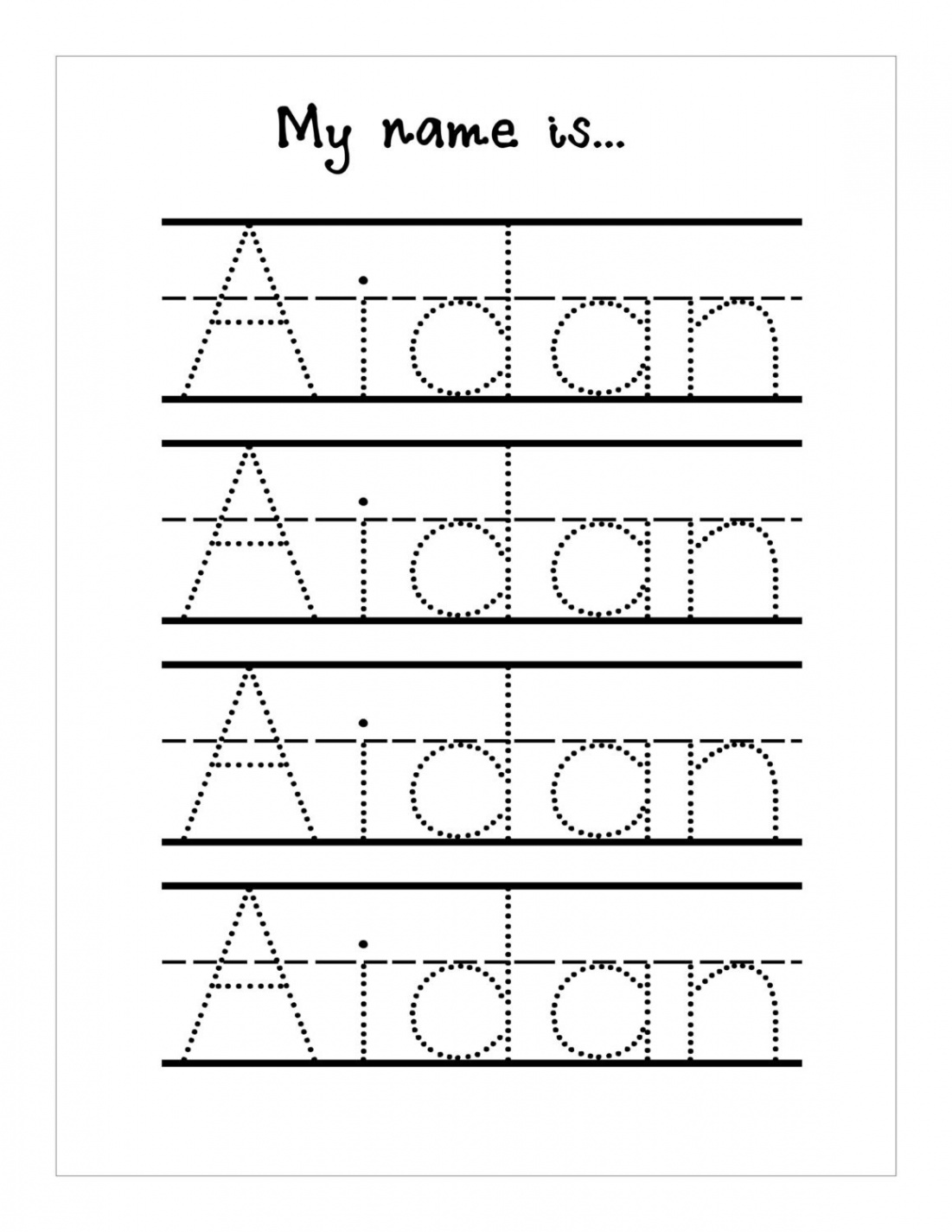 Name Trace Worksheet DIGITAL FILE Printable for Pre - Etsy