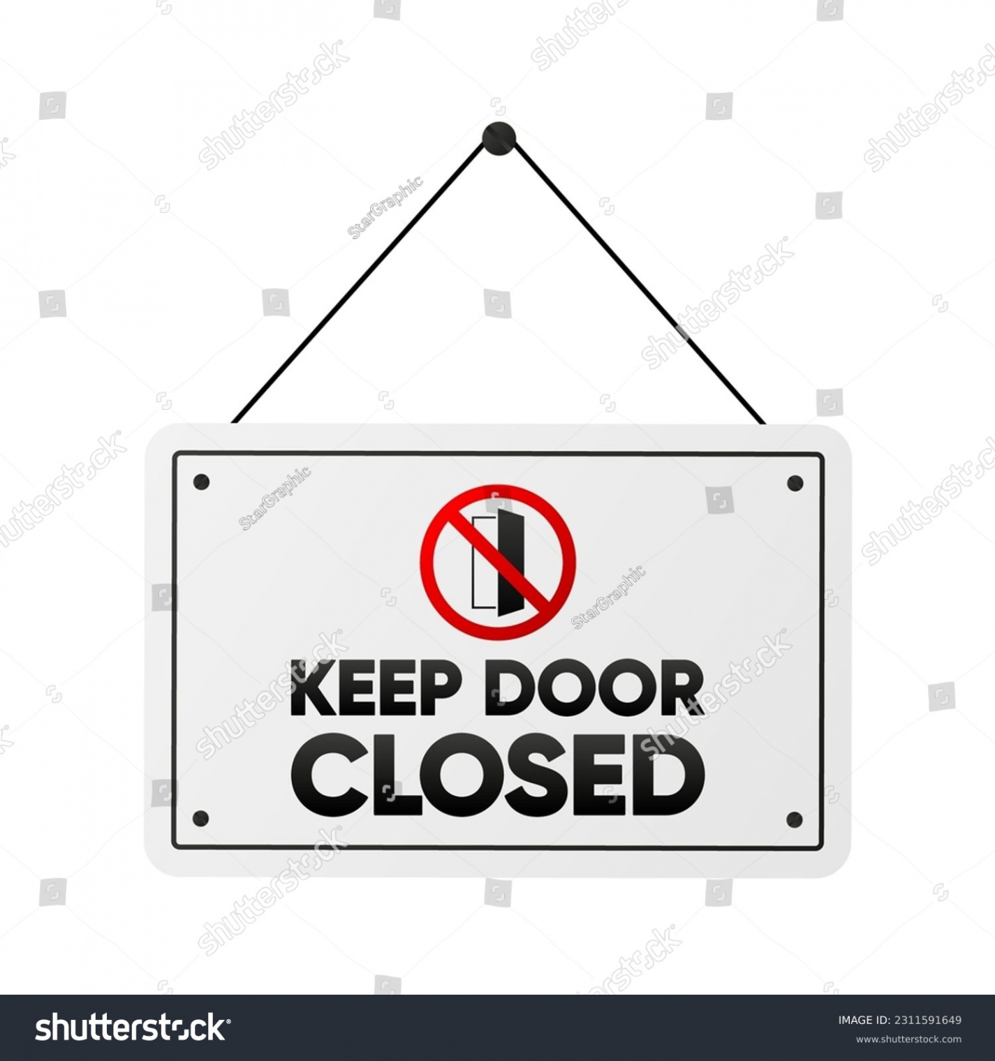 Notice Keep Door Closed Symbol Sign Stock Vector (Royalty Free
