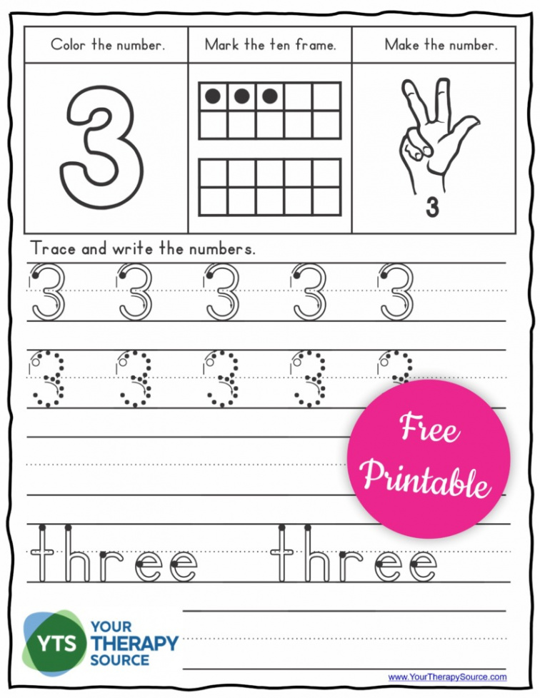 Number Tracing Worksheets PDF - FREE - Your Therapy Source