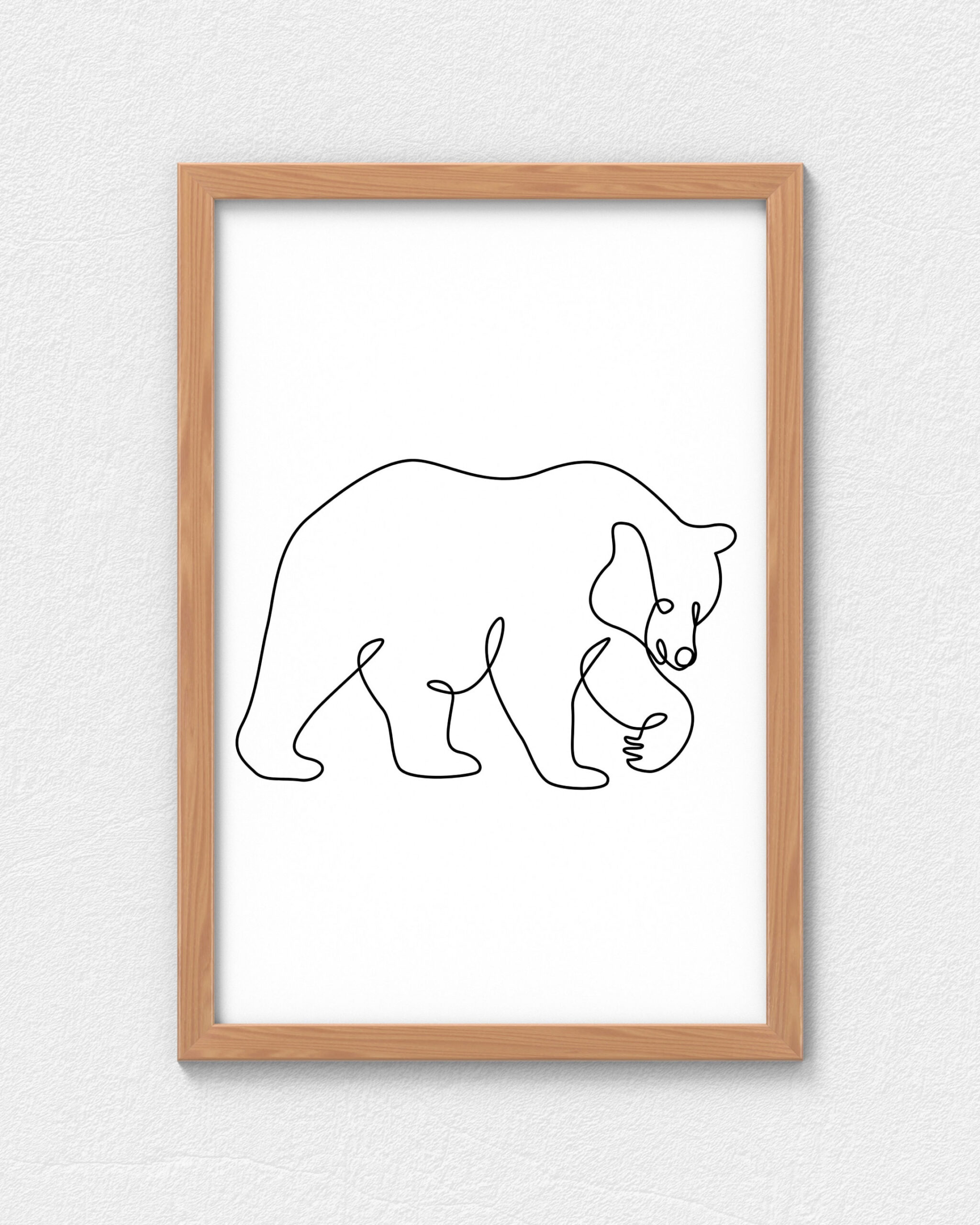 One Line Bear Art Minimalist Printable Bear One Line Drawing - Etsy