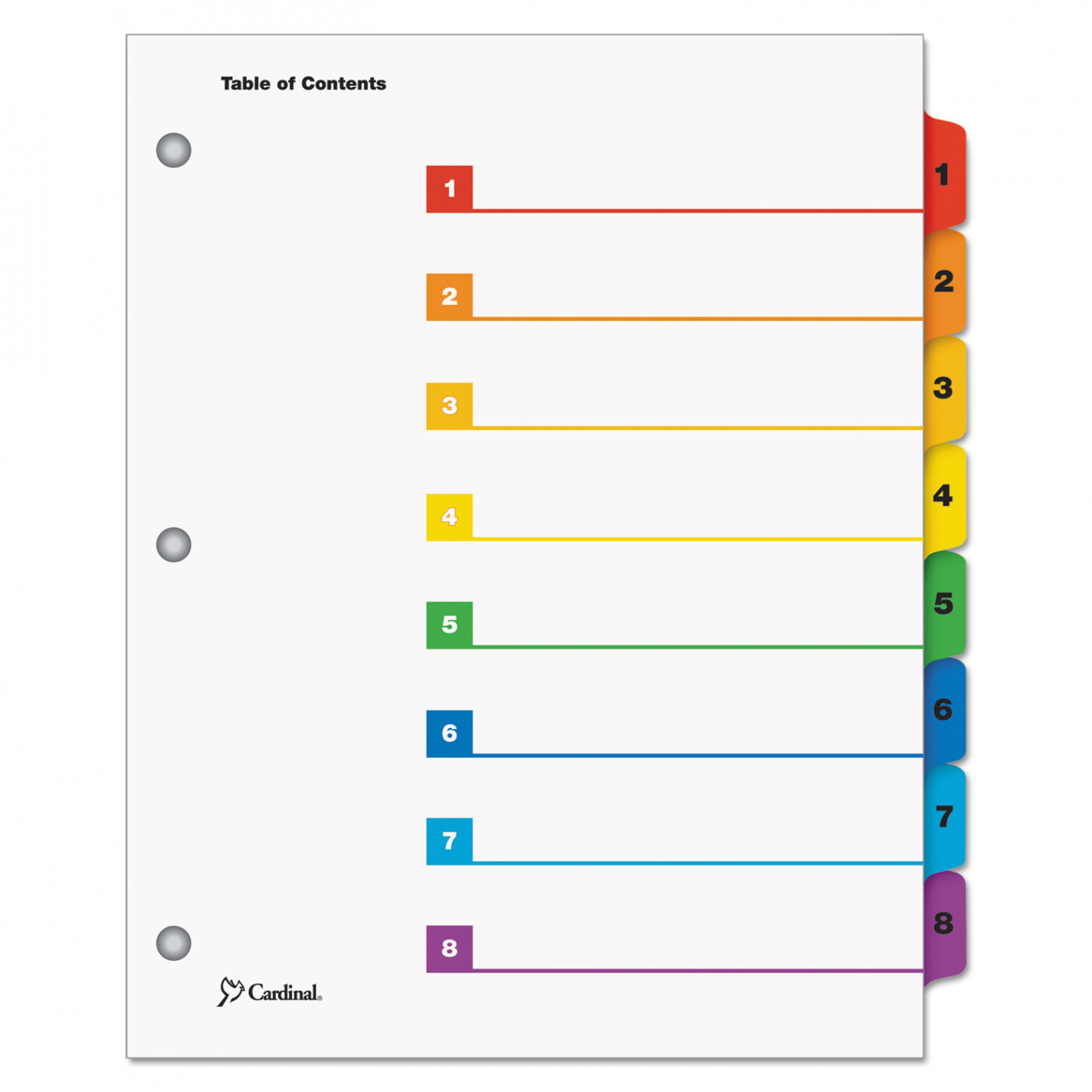 OneStep Printable Table of Contents and Dividers, -Tab,  to