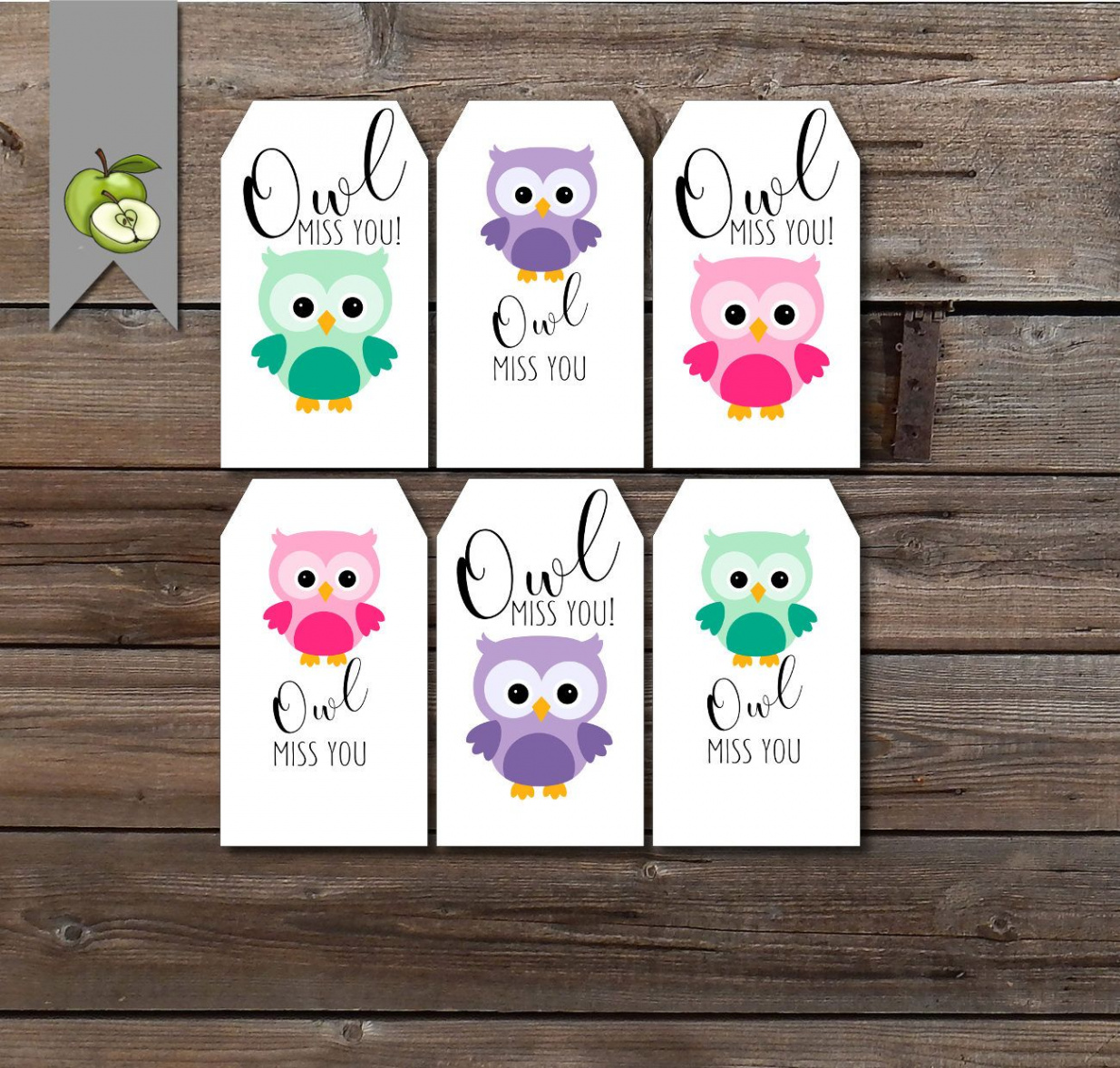 Owl Miss You Friend Owl Gift Tag Leaving Tag Last Day of - Etsy UK