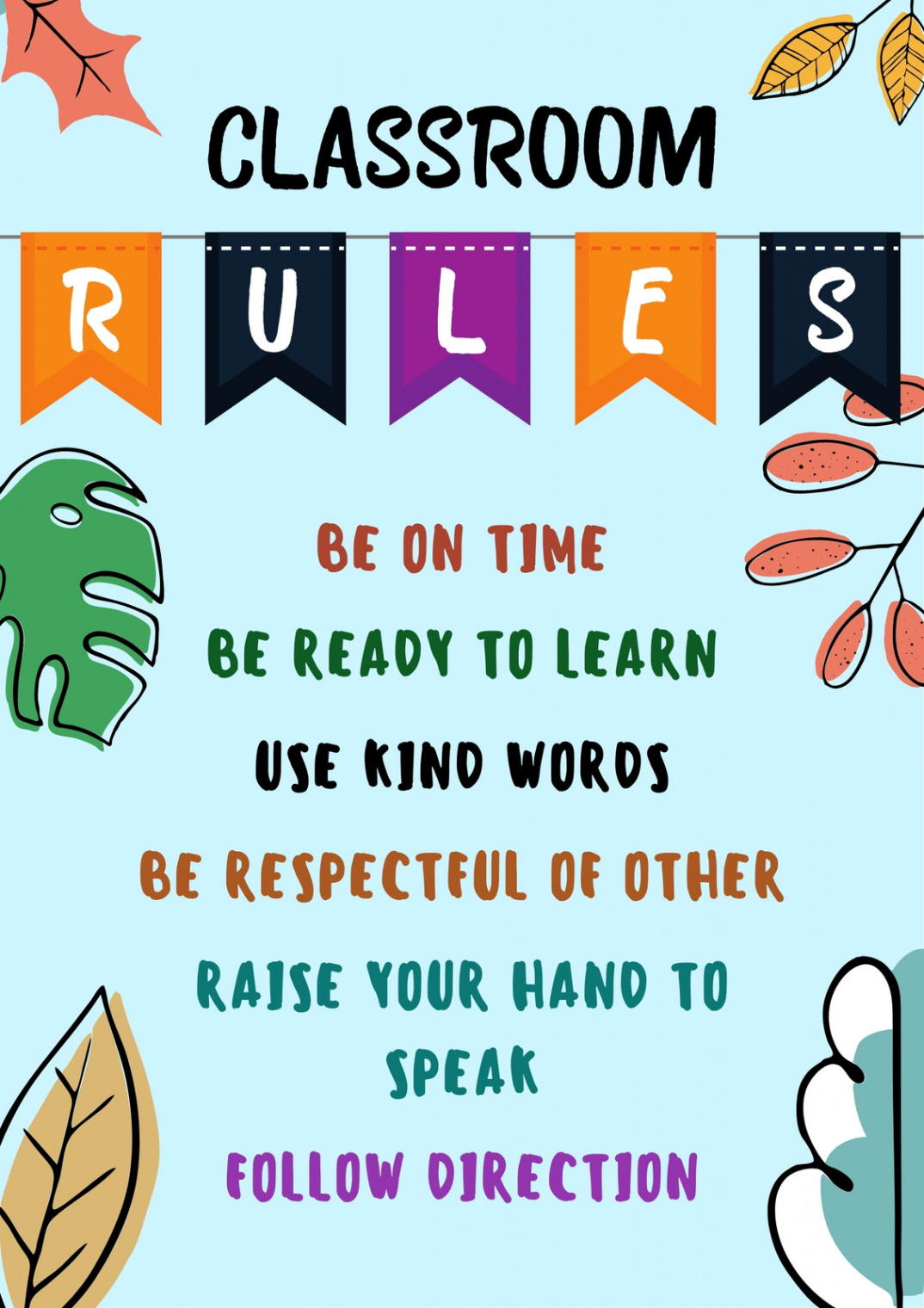 Page  - Free custom printable classroom rules poster templates