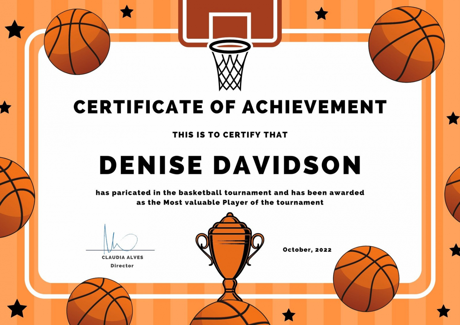 Page  - Free printable, customizable sport certificate templates